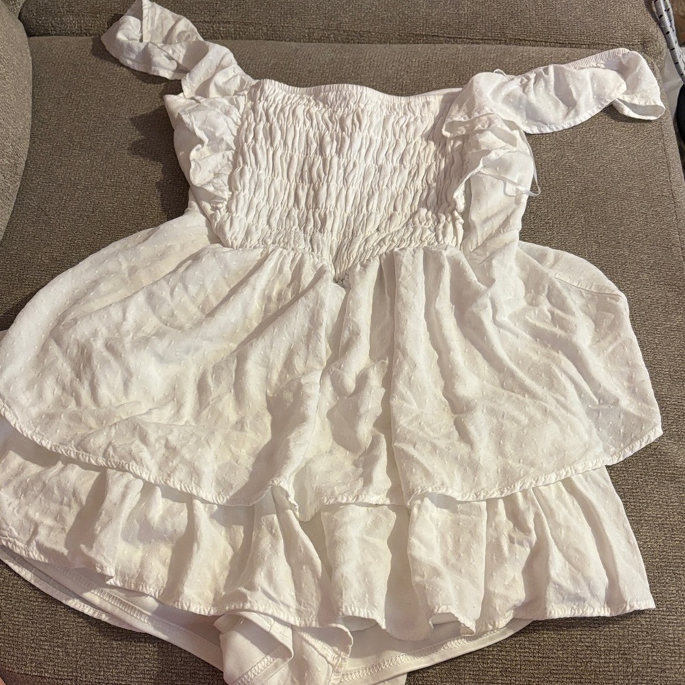 Altar'd State White Ruffled Dress